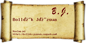 Bollók Józsua névjegykártya
